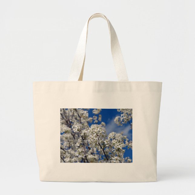 Bradford Pear Blooms Large Tote Bag (Front)