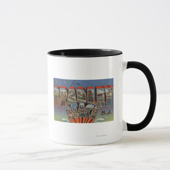 Bradley Beach, New Jersey - Large Letter Scenes Mug (Right)