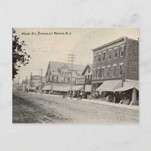 Bradley Beach, New Jersey, Main Street, Vintage Postcard