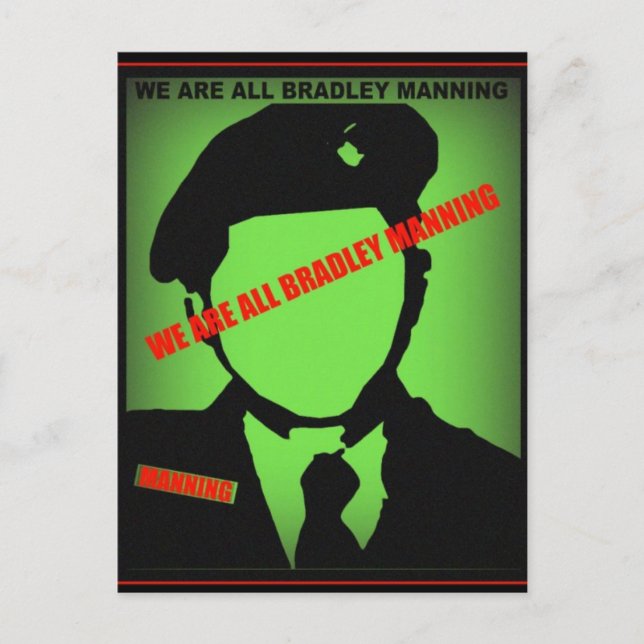 Bradley Manning Design Postcard (Front)