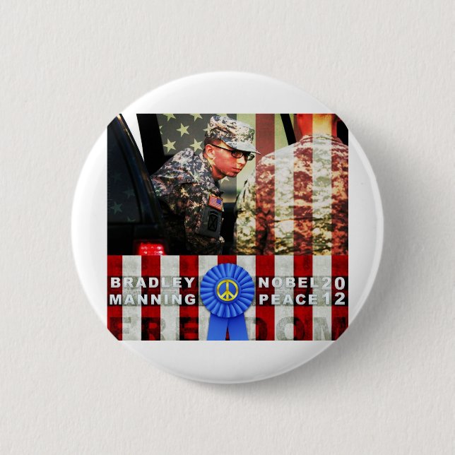 Bradley Manning for Nobel Peace Prize 6 Cm Round Badge (Front)