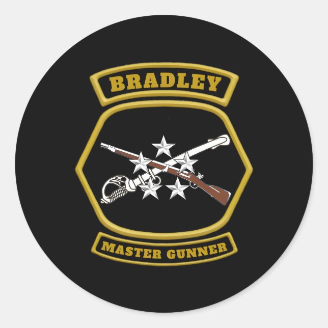 Bradley Master Gunner Emblem Classic Round Sticker (Front)