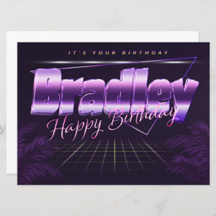Bradley Name First name pura retro card Birthday
