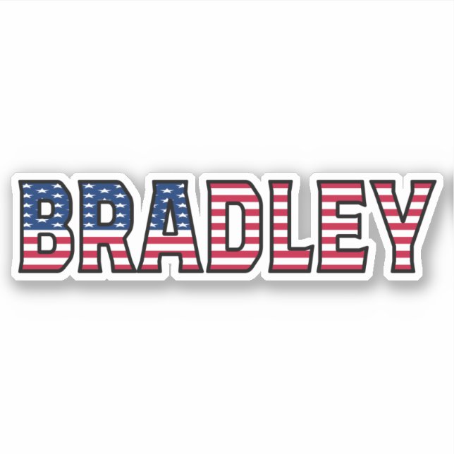 Bradley Name First Name USA Sticker Sticker Set (Front)