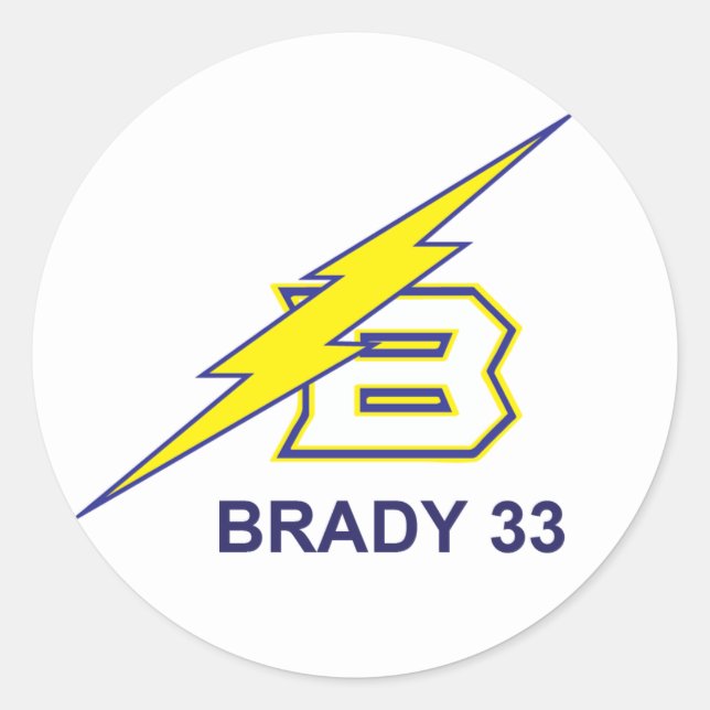 BRADY 33 CLASSIC ROUND STICKER (Front)