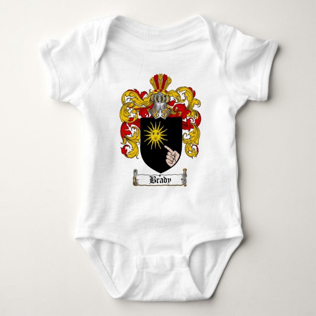 BRADY FAMILY CREST -  BRADY COAT OF ARMS BABY BODYSUIT (Front)