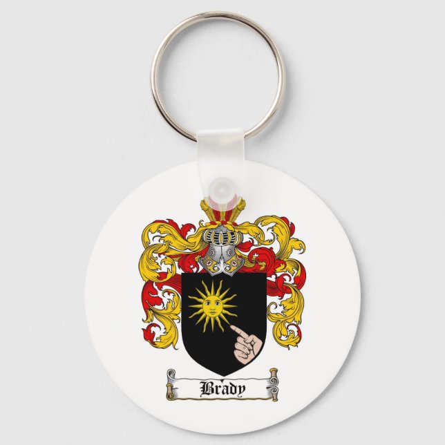BRADY FAMILY CREST -  BRADY COAT OF ARMS KEY RING (Front)