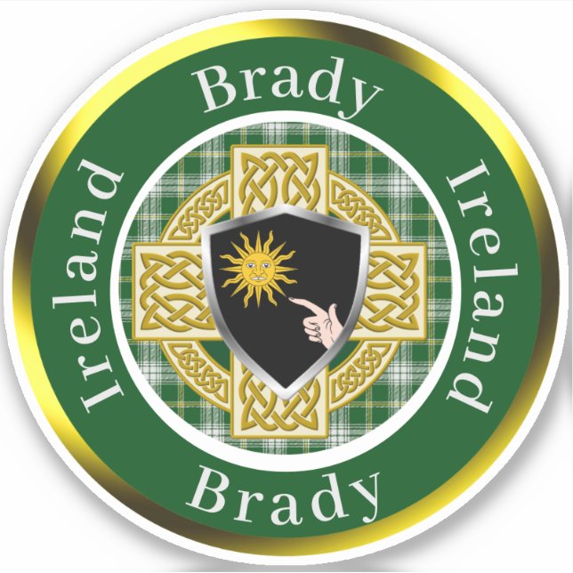 Brady Irish Shield & Celtic Cross Personalised (Front)
