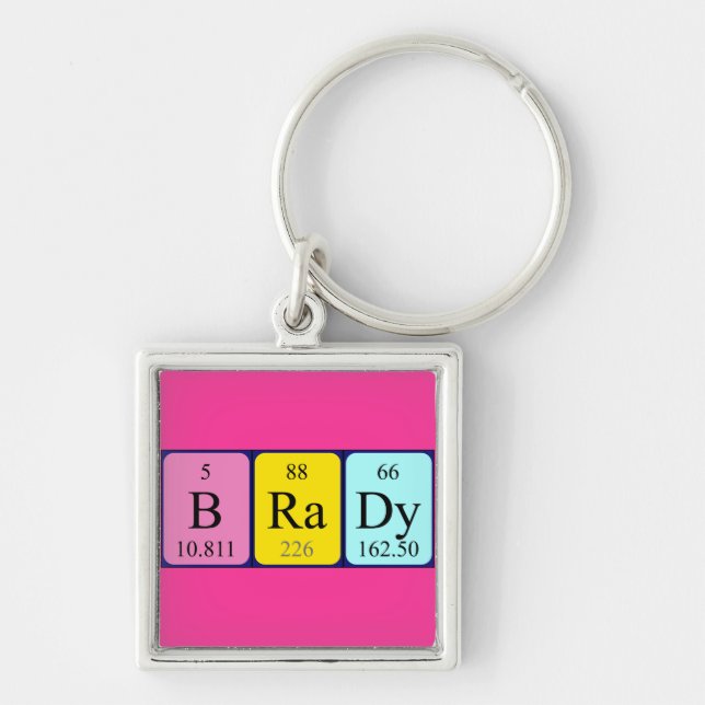 Brady periodic table name keyring (Front)