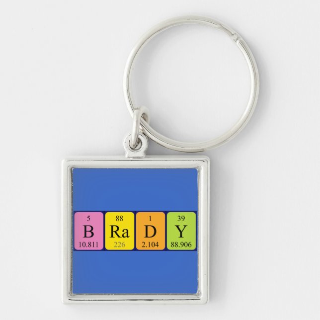 Brady periodic table name keyring (Front)