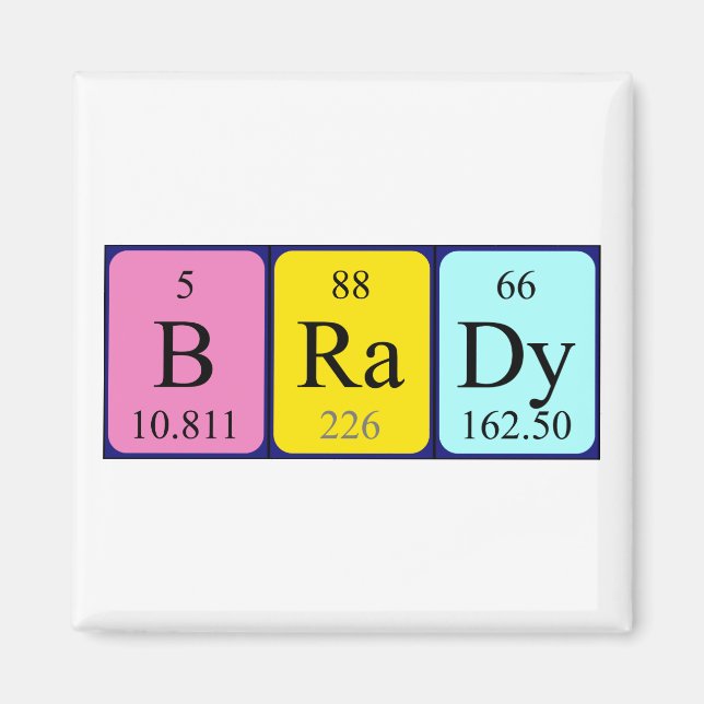 Brady periodic table name magnet (Front)