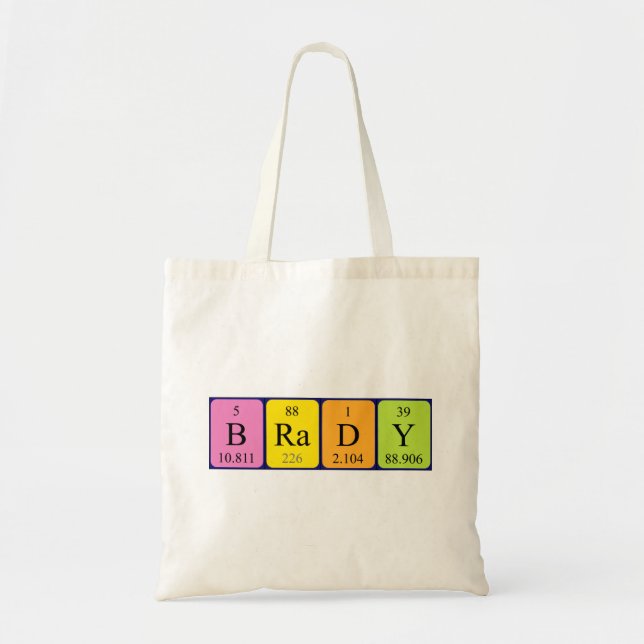 Brady periodic table name tote bag (Front)