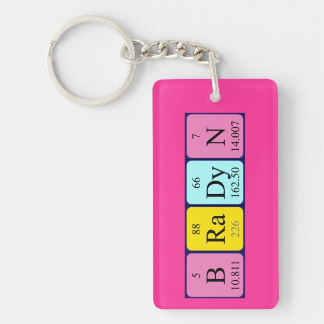 Bradyn periodic table name keyring (Front)