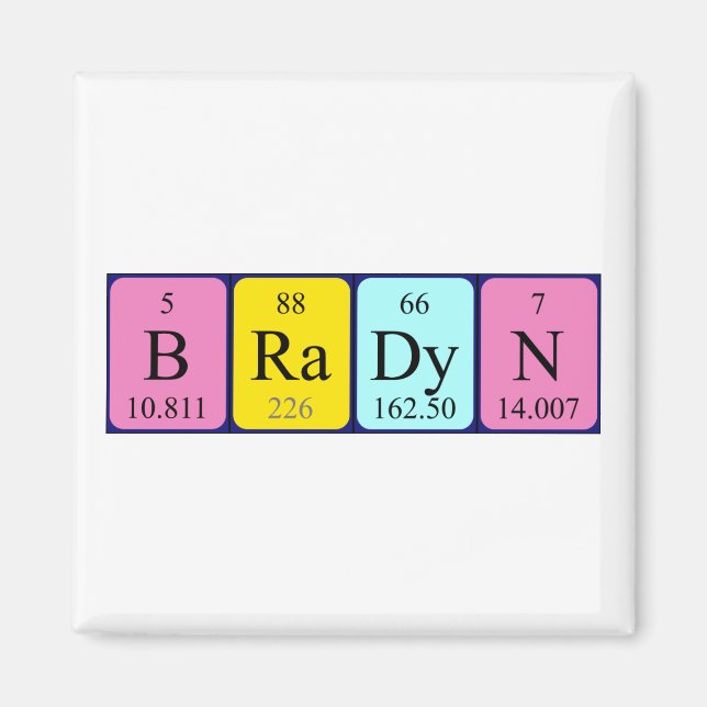 Bradyn periodic table name magnet (Front)