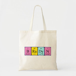 Bradyn periodic table name tote bag