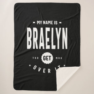 Braelyn Personalised Name Birthday Sherpa Blanket