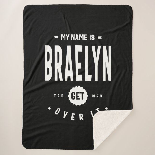 Braelyn Personalised Name Birthday Sherpa Blanket (Front)