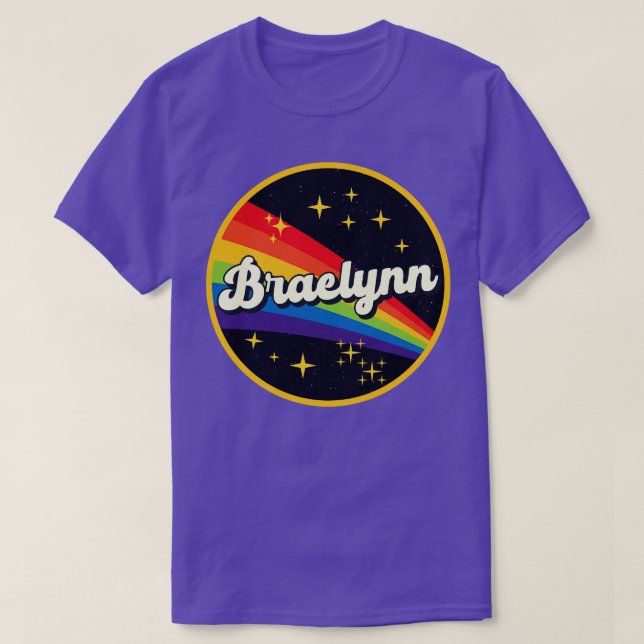 Braelynn Rainbow In Space Vintage Style T-Shirt (Design Front)