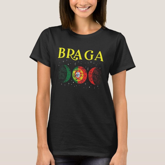 Braga Portuguese City Retro Portugal Flag T-Shirt (Front)