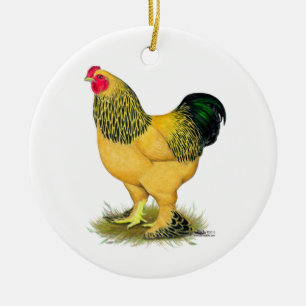 Brahma:  Buff Rooster Ceramic Tree Decoration
