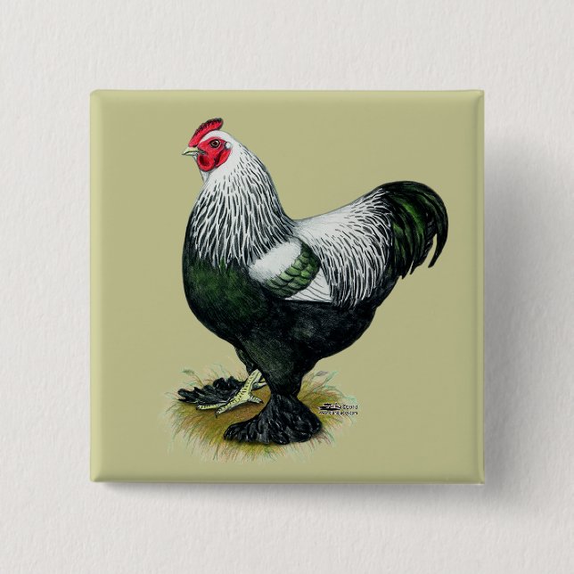 Brahma:  Dark Rooster 15 Cm Square Badge (Front)