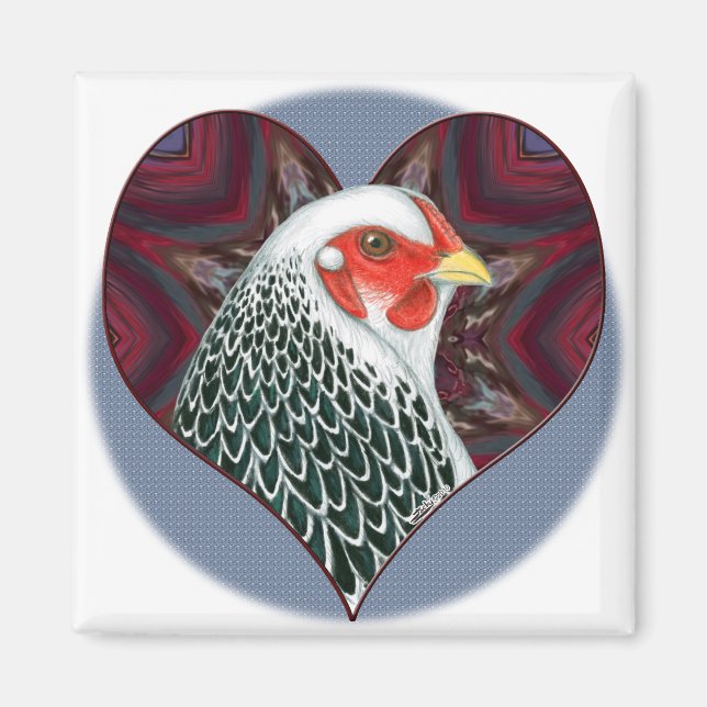 Brahma Hen Heart Magnet (Front)