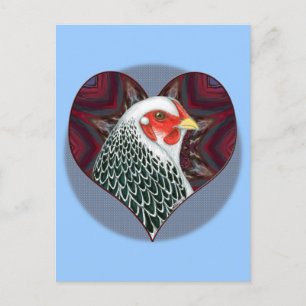 Brahma Hen Heart Postcard