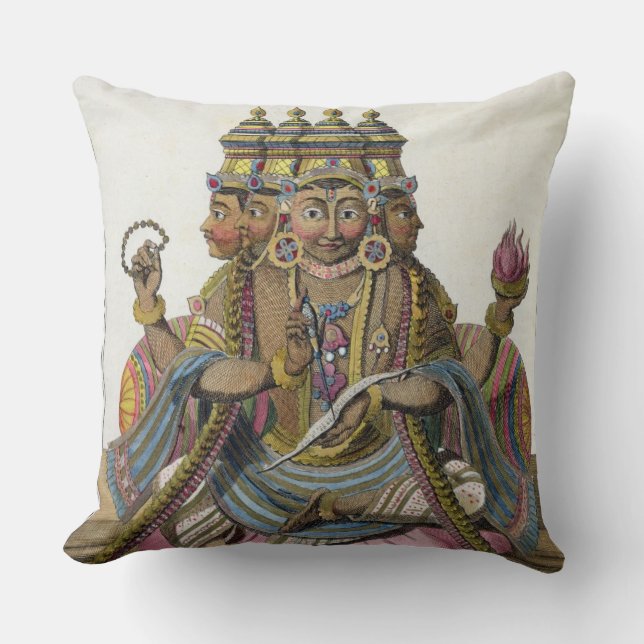 Brahma, Hindu god of creation, from 'Voyage aux In Cushion (Front)