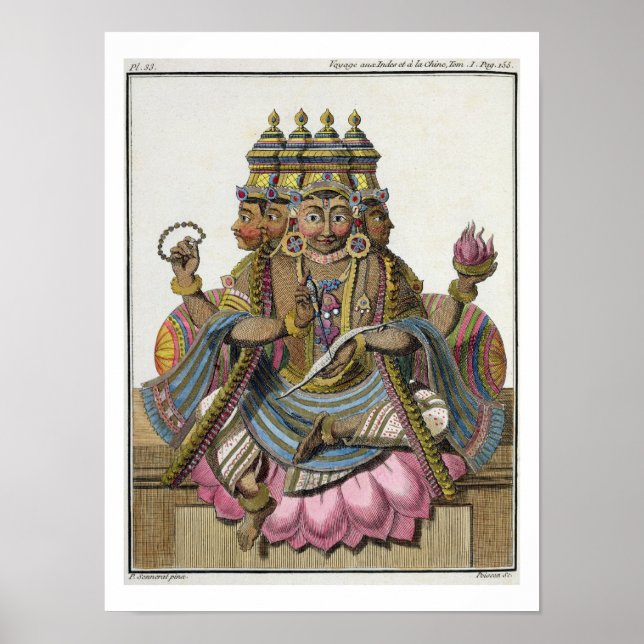 Brahma, Hindu god of creation, from 'Voyage aux In Poster (Front)