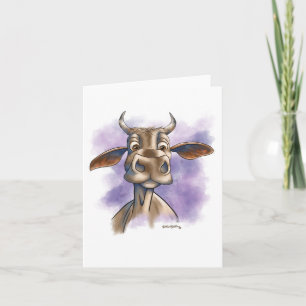 Brahman Cow Cartoon Card