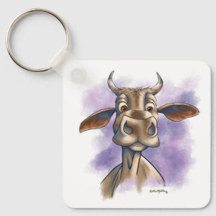Brahman Cow Cartoon Key Ring