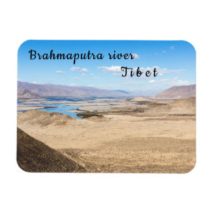 Brahmaputra river and desert landscape - Tibet Magnet