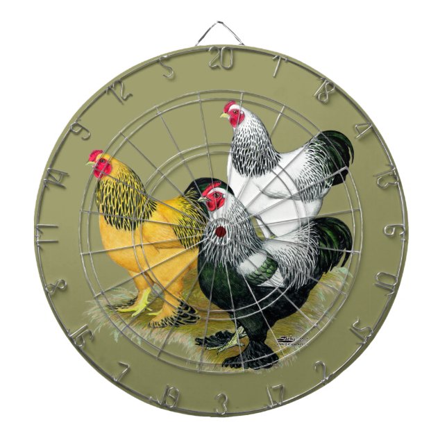 Brahmas Three Roosters Dartboard (Front)
