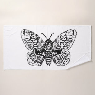 Brahmin moth drawing bath towel set