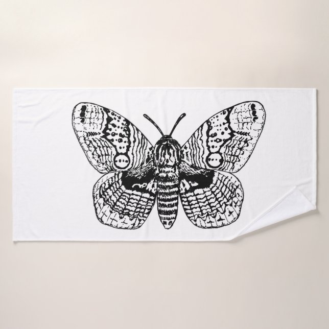 Brahmin moth drawing bath towel set (Bath Towel)