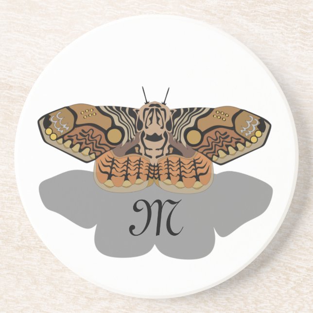 Brahmin Moth Monogram Coaster (Front)