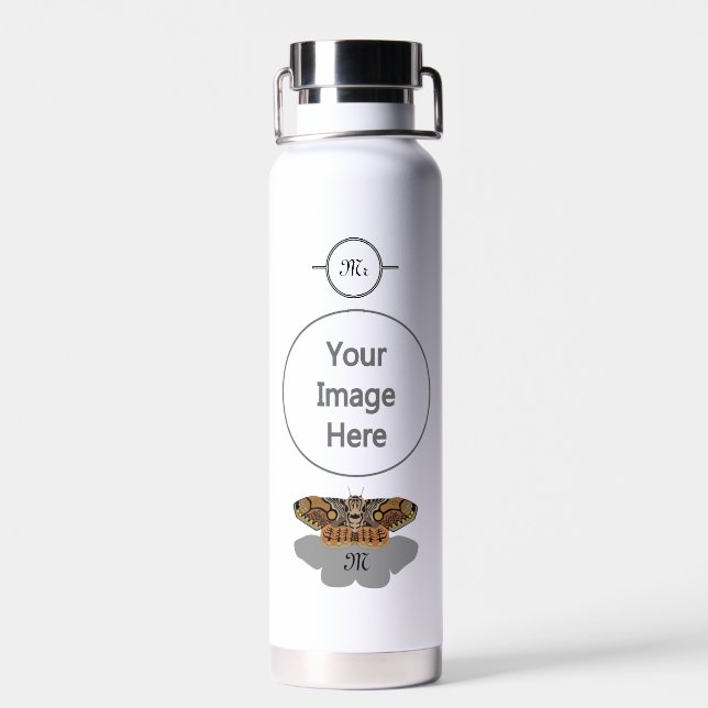 Brahmin Moth Monogram Water Bottle (Back)