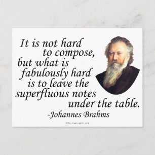Brahms on Composing Postcard