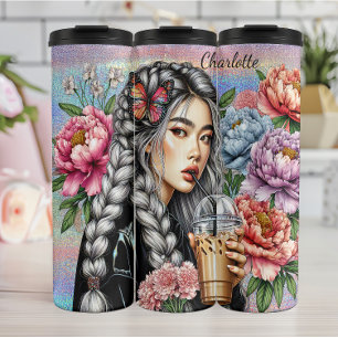 Braided Butterfly Floral Coffee Serenity Thermal Tumbler