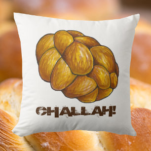 Braided Challah Bread Loaf Jewish Holiday Baking Cushion