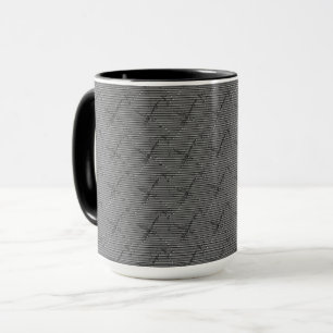 Braided grey with small stripes and pixelated thro mug