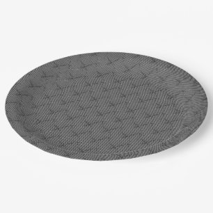 Braided grey with small stripes and pixelated thro paper plate