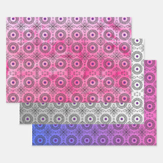 Braided Mandala and Leaf Motif Design” Wrapping Paper Sheet