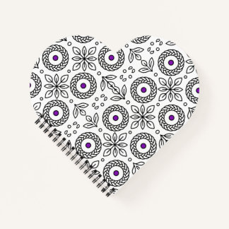 Braided Mandala and Leaf Motif Spiral Notebook