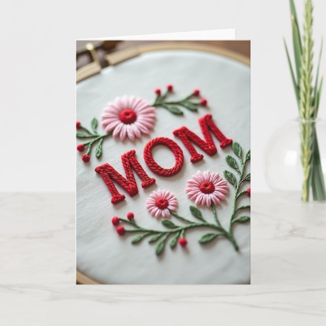 Braided Mum Textile Card (Front)