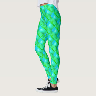 Braided ribbons or irregular blue and green slabs? leggings