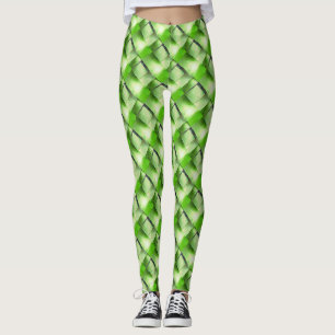 Braided ribbons or irregular yellowish green slabs leggings