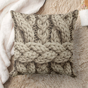 Braided Thread Knit Texture – Warm Beige (4) Cushion