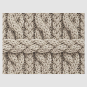 Braided Thread Knit Texture – Warm Beige (4) Tissue Paper