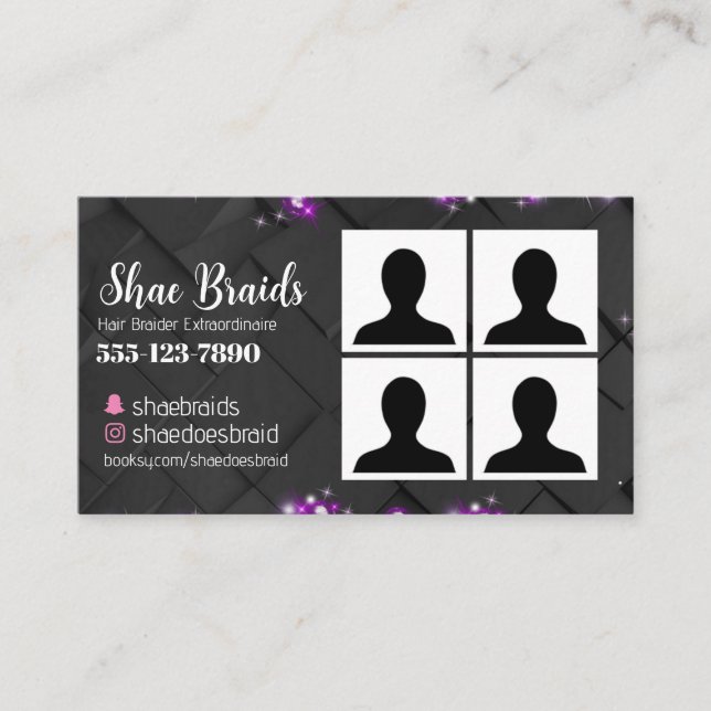 Braiding Photo Business Card (Front)